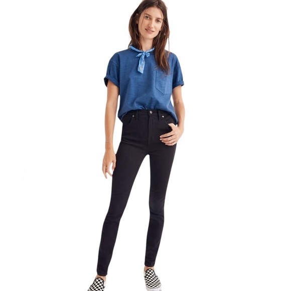 Madewell 10" High Rise Jeans Johnny Wash Comfort Stretch Edition Black Size 28 - Picture 11 of 11